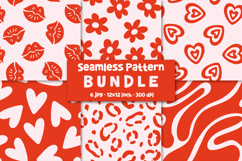 Valentines Patterns Love Digital Papers. Product Image 1