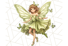 Pastel Fairy Garden Clipart, Cute Fairies &amp; Toadstools PNG Product Image 18
