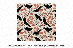 Halloween Crow Pattern Png | Sublimation | Digital Paper Product Image 1