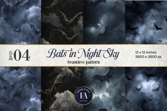 Bats Night Sky Pattern, Dark Gothic Bat Seamless Paper Product Image 1