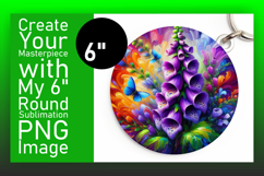 Chic Circle PNG Keychain Design , Flowers Product Image 1