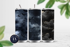 Bats Night Sky Pattern, Dark Gothic Bat Seamless Paper Product Image 2