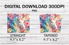 Seamless 3D Unicorn Tumbler Wrap 20 oz Skinny Straight Product Image 2