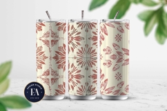 Gold Retro Floral Block Print | Geometric Floral Pattern Product Image 2