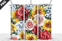 Rose Flowers Tumbler Wrap | Sublimation Design | Tumble PNG Product Image 2