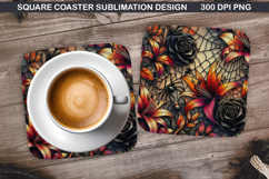 Halloween Coaster Sublimation, Halloween Coaster PNG Product Image 1