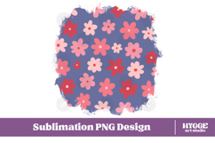 Retro Flowers Background Png Floral Paper Sublimation Bundle Product Image 4