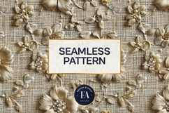 Embroidered Jute digital paper | Cactus pattern Product Image 3