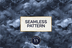 Bats Night Sky Pattern, Dark Gothic Bat Seamless Paper Product Image 3