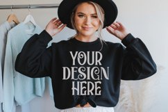 Navy Gildan 18000 Mockup, Sweatshirt Crewneck Mockups Product Image 1