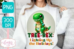 Christmas dinosaur sublimation PNG, Funny Christmas PNG Product Image 3