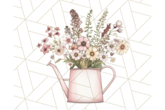 Watering Can Flowers PNG, Rustic Floral Watercolor Clipart Product Image 2