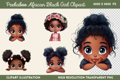 Peekaboo African Black Girl Clipart PNG Product Image 1