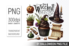 Spooky Cute Halloween Cupcakes Clipart PNG Bundle Product Image 8