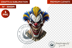 Horrific Evil Clown Clipart - Halloween Creepy Circus PNG Product Image 1