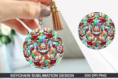 Christmas Keychain Sublimation - Christmas Keychain PNG Product Image 1