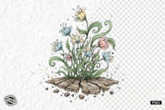 Whimsical Summer Wildflowers Clipart Product Image 1