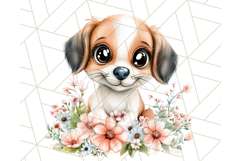 Cute Puppy Clipart, Adorable Dog PNG, Kawaii Watercolor Pup Product Image 5