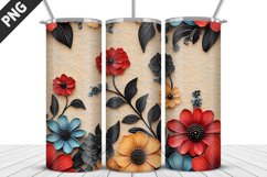 3D Flowers Tumbler Wrap | Sublimation Design | Tumble PNG Product Image 2