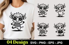 Cool Dancing Cow SVG PNG Product Image 1