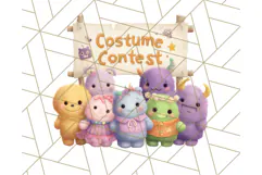 Halloween Costume Parade Clipart PNG with Monsters Clip Art Product Image 5