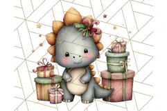 Christmas Dinosaur Party Png, Dino Clipart PNG Product Image 5