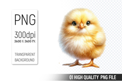Cute Chick Clipart PNG, Printable Animals, Wildlife Design Product Image 1