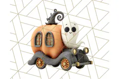 Retro Halloween Clipart Vintage PNG Graphics, 50s Holiday Product Image 5