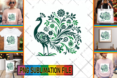 Stylish TOTE BAG Art Ideas PNG, Flower Animals Product Image 1