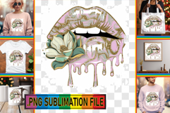 Bright Tote Bag Art Ideas PNG, Dripping Lips Product Image 1