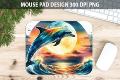 Watercolor Dolphin Mouse pad Sublimation - Animal PNG Design Product Image 1