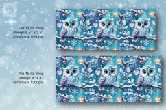 Winter Owl Christmas mug wrap. 11&amp;15oz Product Image 2