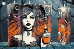 4 Witch Seamless Tumbler Sublimation, 20 oz Tumbler Wrap Product Image 4