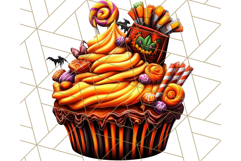 Halloween Cupcake PNG Clipart with Witch Hats and Ghosts Product Image 5