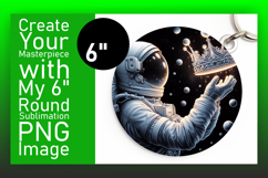 Bright Round Design PNG for Coasters , Astronaut Product Image 1