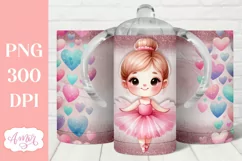 Cute ballerina sippy cup sublimation PNG, 12oz Kids tumbler Product Image 1