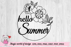 Hello Summer Papercut SVG, cut file for cricut or silhouette Product Image 2