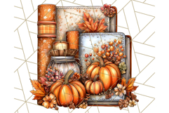 Autumn Library Clipart PNG, Cozy Fall Book Art Product Image 5