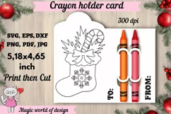 Christmas candy cane in Santa sock Coloring Card Product Image 1