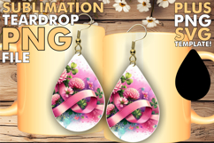 Sweet Teardrop EARRINGS PNG Design, Flowers Product Image 1