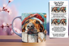 Peeking Dog Christmas Design Winter Holiday Mug Wrap 11oz Product Image 1