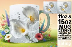 Serenity Bloom: Floral Water Design Mug Wrap 11oz Product Image 1