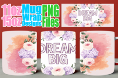 Enchanting thoughts sublimation mug wrap, Quote Product Image 1