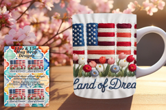 Cute 15oz Mug Wrap Png Artwork , Patriotic Product Image 1