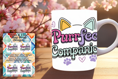 Vibrant 11oz Mug Wrap Png Design , Cat Quote Product Image 1