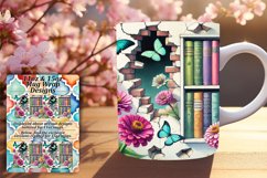 Stylish 11oz Mug Wrap Png Design , Books Product Image 1