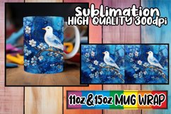 Cheerful journeys 11oz 15oz sublimation wrap, 3D Bird Product Image 1