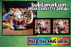 Joyful reflections 11oz 15oz sublimation wrap, Cute Cow Product Image 1
