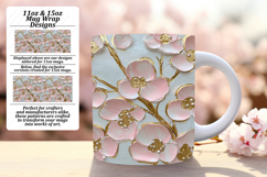 Vibrant 11oz Mug Wrap Png Design , 3D Flower Product Image 1