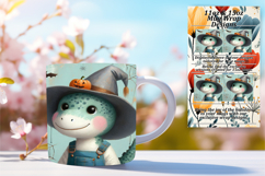 Glamorous 15oz Mug Wrap Png Design , Halloween Dino Product Image 1